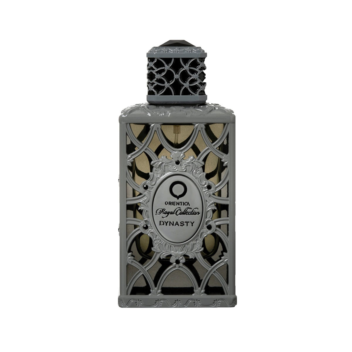 Decorative bottle with intricate design on a white background