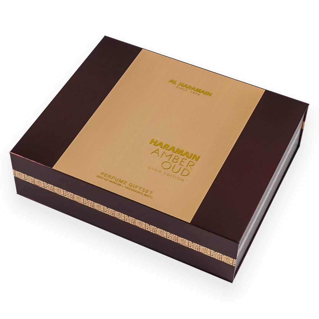 HARAMAIN AMBER OUD GOLD EDITION GIFT SET (75ml EDP +30ml Travel Spray + 250ml Body Mist)